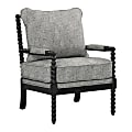 Office Star Eliza Fabric/Wood Spindle Accent Chair, 37”H x 26-1/4”W x 32-1/4”D, Graphite 1 thumbnail image