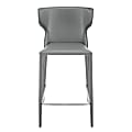 Eurostyle Divinia Regenerated Leather Counter Height Stools, Gray, Set Of 2 Stools