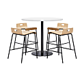 KFI Studios Proof High Bistro Table Set, Natural/Black/White