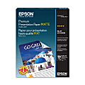 Epson® Double-Sided Premium Presentation And Photo Paper, Letter Size (8 1/2" x 11"), Pack Of 50 Sheets, 47 Lb, Matte White 1 thumbnail image
