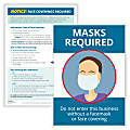ComplyRight™ Corona Virus And Health Safety Posters, Face Coverings/Masks Required, English, 10" x 14", Set Of 2 Posters