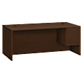 HON® 10500 Series Right Pedestal Desk With Box And File Drawers, 72" x 36", Mocha