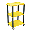 H. Wilson 42" Plastic Utility Cart With Platform Shelves, 42"H x 24"W x 18"D, Yellow/Black