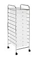 Realspace® 10-Drawer Mobile Cart, 35-13/16”H x 12-5/8”W x 14-3/8”D, White/Chrome 1 thumbnail image