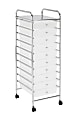 Realspace® 10-Drawer Mobile Cart, 35-13/16”H x 12-5/8”W x 14-3/8”D, White/Chrome