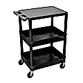 H. Wilson Plastic Tub Cart, 36 1/16"H x 24"W x 18"D, Black