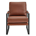Eurostyle Bettina Leatherette Lounge Guest Chair, Brown/Matte Black 1 thumbnail image