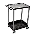 H. Wilson Plastic Tub Cart, 35 1/16"H x 24"W x 18"D, Black/Gray