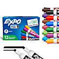 EXPO® Low-Odor Dry-Erase Markers, Chisel Point, Assorted Colors, Box Of 12