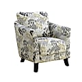Monarch Specialties Box Seat Accent Chair, Earth Tone Floral/Black