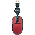 Gear Head Retractable Optical Wheel Mouse - Optical - Cable - Red, Black - USB - 800 dpi - Scroll Wheel - 2 Button(s) 1 thumbnail image
