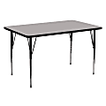 Flash Furniture 60''W Rectangular HP Laminate Activity Table With Standard Height-Adjustable Legs, Gray
