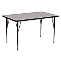 Flash Furniture 60''W Rectangular HP Laminate Activity Table With Standard Height-Adjustable Legs, Gray 1 thumbnail image