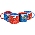 Gibson Peanuts Snoopy Songs 4-Piece Stoneware Mug Set, 21 Oz, Red/Blue 1 thumbnail image