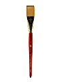 Princeton Series 4050 Heritage Synthetic Sable Watercolor Short-Handle Paint Brush, 1", Stroke Bristle, Sable Hair, Red