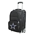 Denco Nylon Expandable Upright Rolling Carry-On Luggage, 21"H x 13"W x 9"D, Dallas Cowboys, Black
