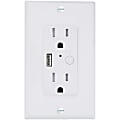 Energizer Wi-Fi® Smart In-Wall Power Outlet Receptacle with USB Port - 1 x USB, 2 x AC - 15 A - Alexa, Google Assistant Supported