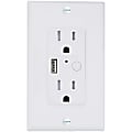 Energizer Wi-Fi® Smart In-Wall Power Outlet Receptacle with USB Port - 1 x USB, 2 x AC - 15 A - Alexa, Google Assistant Supported 1 thumbnail image