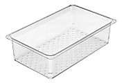 Cambro Camwear GN 1/1 Size 5" Colander Pans, Clear, Set Of 6 Pans