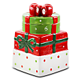 Gibson Home Christmas Estate Gift Box Holiday Cookie Jar, 7-5/16"H x 4-5/8"W x 4-1/2"D, Multicolor 1 thumbnail image