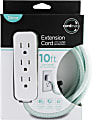 Cordinate 3-Outlet 16-Gauge Extension Cord With Surge Protection, 10', Mint/White 1 thumbnail image