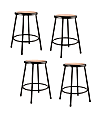 National Public Seating Hardboard Stools, 24"H, Black, Set of 4 1 thumbnail image