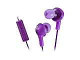 JVC® Gumy Plus Earbuds With Remote & Microphone, Grape Violet, JVCHAFR6V 1 thumbnail image