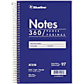 Blueline White Paper Wirebound Steno Pad - 360 Sheets - Spiral - Front Ruling Surface - 9" x 6" - White Paper - Blue Cover - Cardboard Cover - Flexible Cover - 1Each