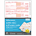 Office Depot® Brand 1099-NEC Laser Tax Forms With Software, 4-Part, 3-Up, 8-1/2" x 11", Pack Of 25 Form Sets, NEC720592523 1 thumbnail image