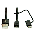 Ativa® Micro USB 2.0 Cable With Lightning Adapter, 6', Black, 27578