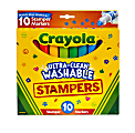 Crayola® Ultra-Clean Washable Stamper Markers, Assorted Colors, Pack Of 10