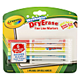 Crayola® Washable Fine Line Dry-Erase Markers, Assorted Colors, Pack Of 6