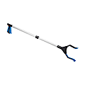 HealthSmart® Plastic Adjustable-Length Reacher/Grabber, 30" - 44", Blue/Silver