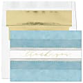 Custom Embellished All Occasion Thank You Cards And Foil Envelopes, 7-7/8" x 5-5/8", Watercolor Stripes, Box Of 25 Cards