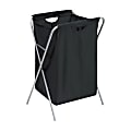 Honey Can Do Folding Nylon Laundry Hamper, 23-1/2"H x 17"W x 17"D, Black 1 thumbnail image