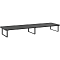 Lorell Quick-Install Monitor Laptop Riser, 4.80"H x 39.40"W x 10.20"D, Powder Coated, Steel, Particleboard, Silicone, Black 1 thumbnail image