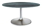 Zuo Modern Metropolis Marble And Iron Round Dining Table, 30-3/4”H x 59-1/8”W x 59-1/8”D, Gray/Silver