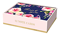 Lady Jayne Thank You Note Cards With Envelopes, 3-1/2" x 5", Navy Roses, Pack Of 12 Cards 1 thumbnail image