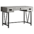 Monarch Specialties 48"W 3-Drawer Computer Desk, Black/Gray 1 thumbnail image