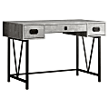 Monarch Specialties 3-Drawer Computer Desk, Black/Gray