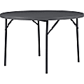 Dorel Zown Commercial Round Blow Mold Fold Table - Round Top - 4 Legs - 750 lb Capacity - 48" Table Top Diameter - 60533SGY1E 1 thumbnail image