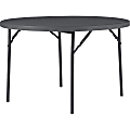 Dorel Zown Commercial Round Blow Mold Fold Table - For - Table TopRound Top - 4 Legs - 750 lb Capacity x 48" Table Top Diameter - 29.30" Height - Gray - High-density Polyethylene (HDPE), Resin - 1 Each