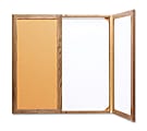 Quartet® Slim-Line Conference Room Cabinet, 3' x 3', Whiteboard/Bulletin Board Interior - 36" (3 ft) Width x 36" (3 ft) Height - White Melamine Surface - Oak Frame - Horizontal - Assembly Required - 1 / Each 1 thumbnail image