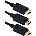 QVS DisplayPort Digital A/V UltraHD 4K Black Cable With Latches, 10', Pack Of 3 1 thumbnail image