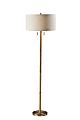 Adesso® Madeline Floor Lamp, 66-1/4”H, Off-White Shade/Antique Brass Base