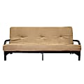 Ameriwood™ Adjustable Black Metal Futon, Full-Size Sleeper, 31"H x 97"W x 34"D, Vallejo Tan Microfiber 1 thumbnail image