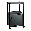 Quartet® 2-Shelf Height-Adjustable Steel A/V Cart, 22 1/2"H x 19"W x 25"D, Black 1 thumbnail image
