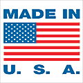 Tape Logic® Preprinted Labels, USA302, Made in U.S.A., Square, 1" x 1", Red/White/Blue, Roll Of 500 1 thumbnail image