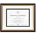 DAX Document & Certificate Frame With Matte, 11" x 14" Frame, Matted For 8-1/2" x 11", 50% Recycled, Mahogany/Gold