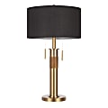 LumiSource Trophy Table Lamp, 26-1/2"H, Black Shade/Gold Base